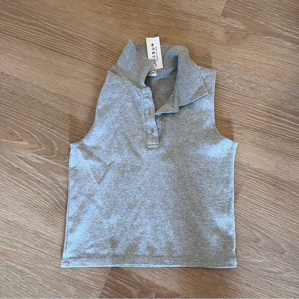 John galt brandy Melville grey collared tank top